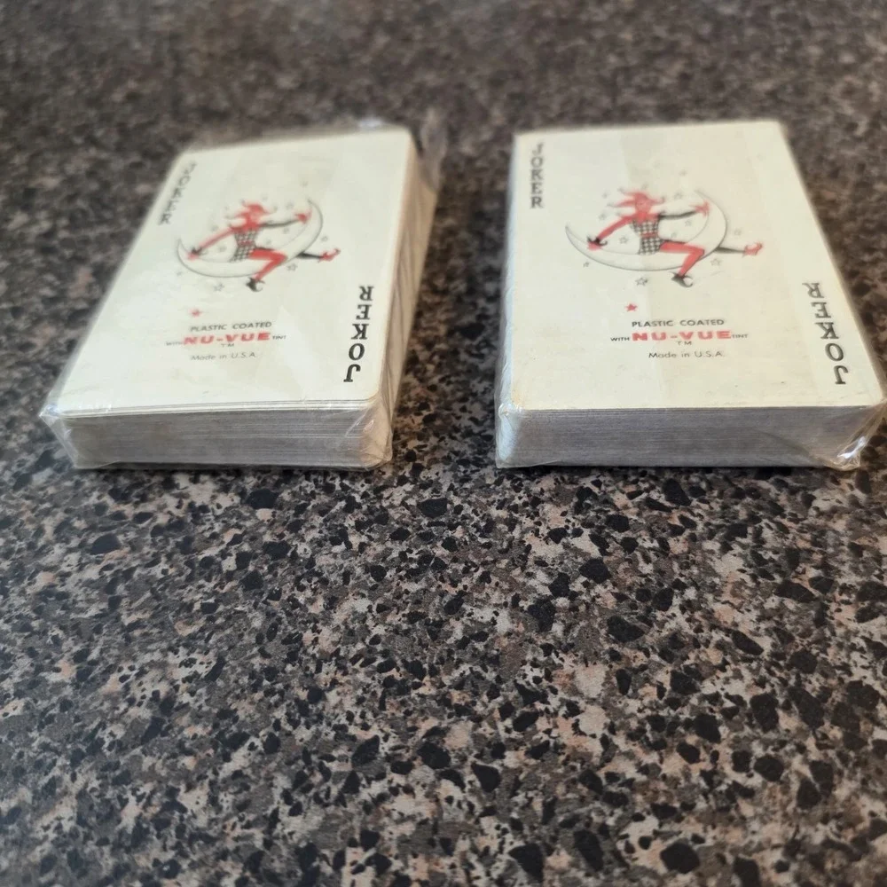 Vintage 1970s NFL Playing Cards 2 Deck Set Nu-Vue Football Helmets Sealed USA